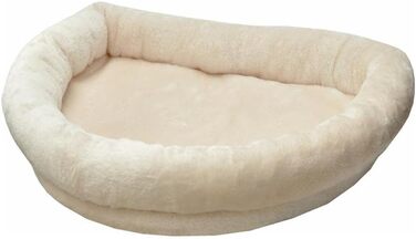 Підвіконна лежанка для котів Nanook Top, велика, з плюшевим бортиком, 60x45x10 см, бежева