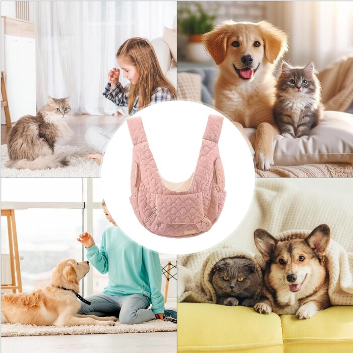 Рюкзак для кота | Дихаючий та м'який з кишенями, переноска для маленьких собак, кошенят, для прогулянок, подорожей, кемпінгу, верхової їзди, рожевий