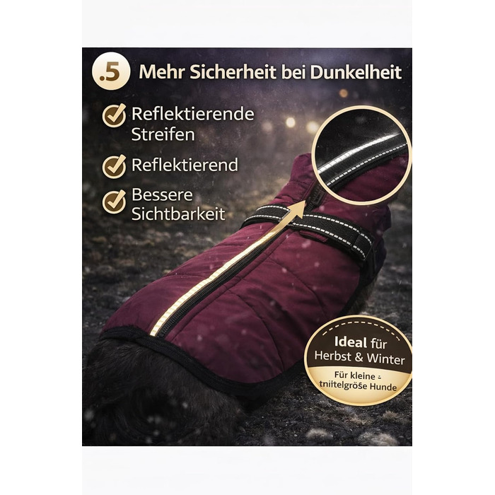 Зимова жилетка для собак - тепла жилетка для тварин, бавовна, з нагрудником (L, фіолетовий)