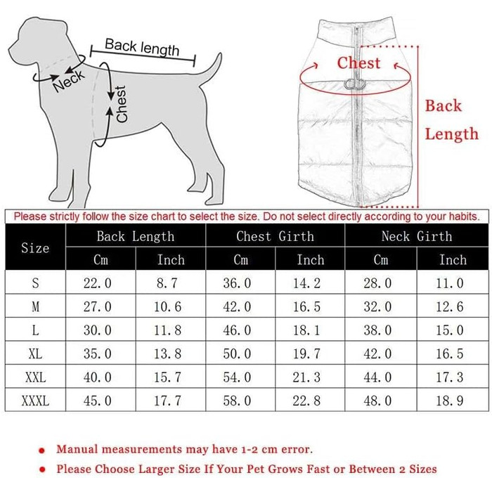 Водонепроникна вітрозахисна куртка для собак - тепла жилетка для хаскі, мопса, лабрадора, чихуахуа, французького бульдога - червона, розмір L