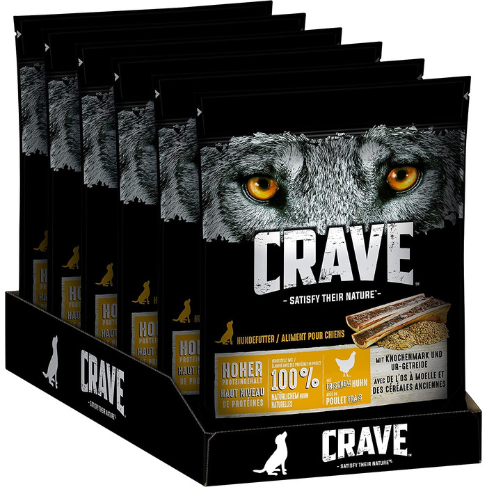 Беззерновий сухий корм для дорослих собак CRAVE з куркою, преміум-клас, високий вміст протеїну, 11.5 кг