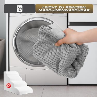 Сходинки для собак маленьких порід, 4 сходинки, знімний підйомник, неслизьке покриття, для ліжка та дивану, сірий колір