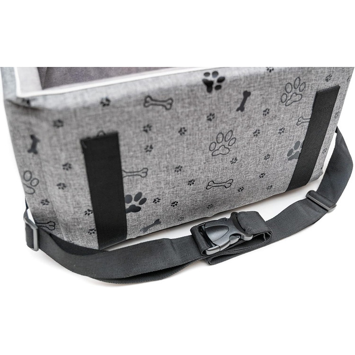 Автокрісло для собак Boutique Zoo | Зручне автокрісло для собак, котів та інших домашніх тварин | Для заднього сидіння, пасажирського сидіння | Автоматичне ліжко для собак, сумка-переноска | Поліестер, еко-замша | Колір: | Розміри: (L (57x50 см), Сірий / 