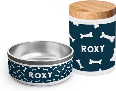 PICANOVA Керамічна годівниця для домашніх тварин з іменем - подарунок для собак - зберігання сухого корму - годівниця для собак та котів - дизайн 