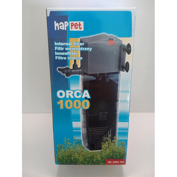Внутрішній фільтр для акваріума ORCA Kompakt 1000 з активованим вугіллям і біофільтрацією Happet