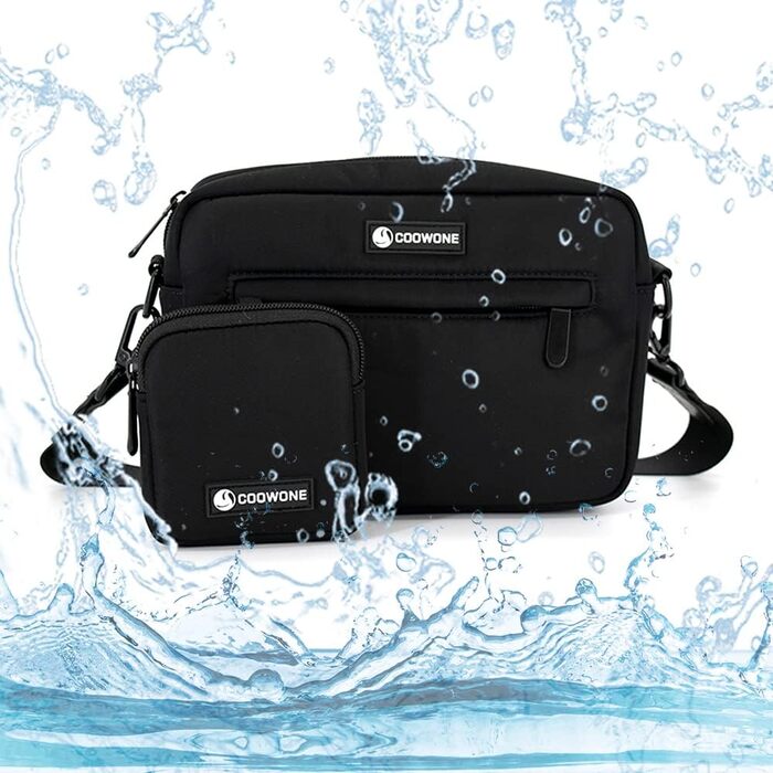 Сумка для ласощів для собак COOWONE - водонепроникна сумка для прогулянок з інтегрованим диспенсером для пакетів, чорна