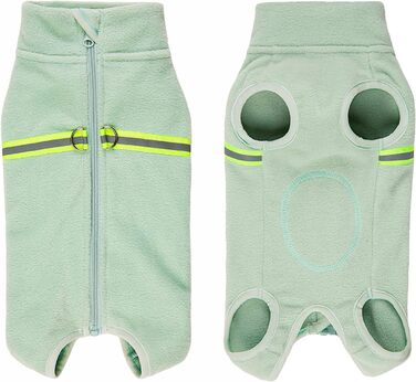 Теплий пуловер для собак, флісова жилетка зі світловідбиваючими елементами, одяг для цуценят, зимова куртка, теплий плащ (зелений, салатовий, L)