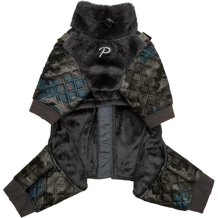 Комбінезон Puppia Bylur для собак, чорний, XL - теплий, з інтегрованим шлейкою