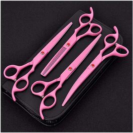 Професійна ножиця для собак, вигнута, рожева - ножиці для грумінгу