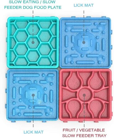 Набір мисок для собак 4 в 1 з уповільненням годування, інтерактивна миска для собак та котів, з присосками (4 шт.)