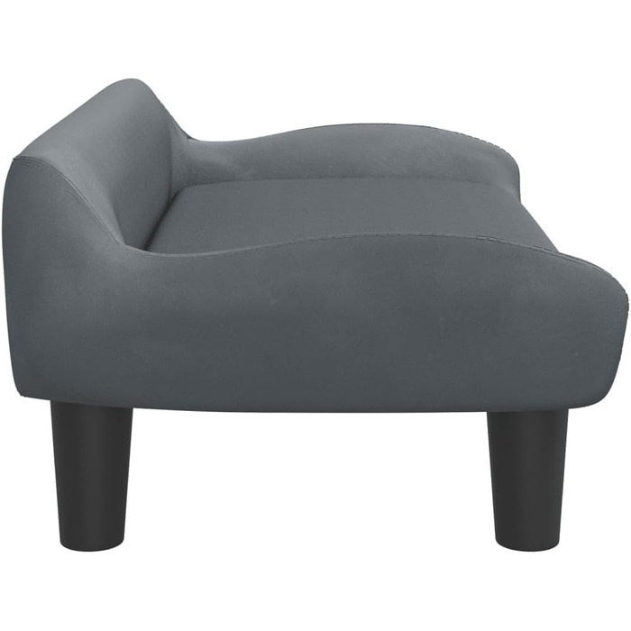 М'яке ліжко для собак та котів з велюру, 70x40x24 см, темно-сірий колір