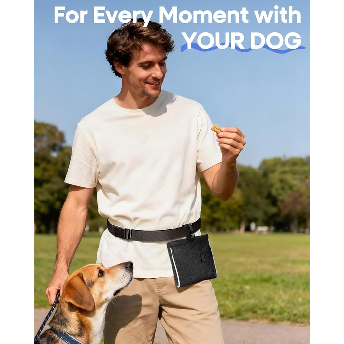 Сумка-лоток для ласощів для собак 2-в-1 (2 чашки) з харчовим силіконом | Сумка для ласощів з шнурком для дресирування та прогулянок | відбиваюче покриття