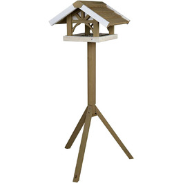 Будиночок для годування птахів Trixie Natura з підставкою, 45×28×44 см, 1,25 м, сірий/білий