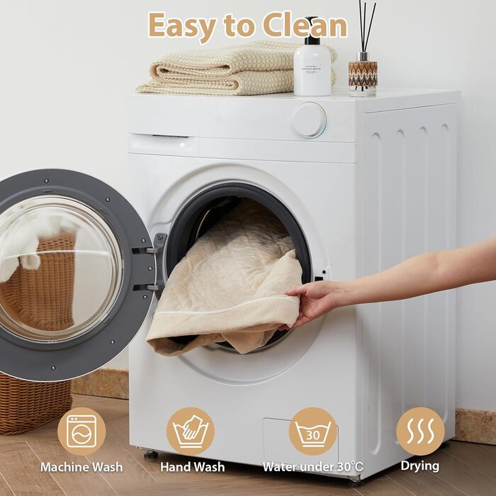 Ортопедичне собаче ліжко WNPETHOME XL, вологостійке, велике, знімний та пральний чохол, антиковзаюча підкладка, матеріал Eierkisten-Schaumstoff, 104x69x10 см (Бежевий)