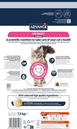 Сухий корм для котів Advance Urinary Stress для сечовивідних шляхів та при стресі, 1.25 кг