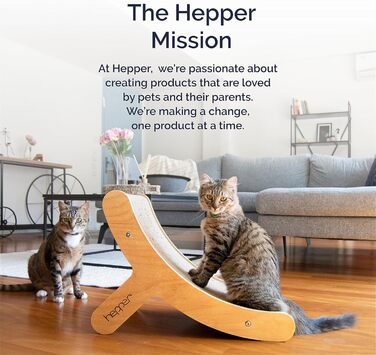 Котячий когтетоп Hepper Hi-Lo з картону та металу - 3 позиції, для великих котів, з дерев'яним каркасом