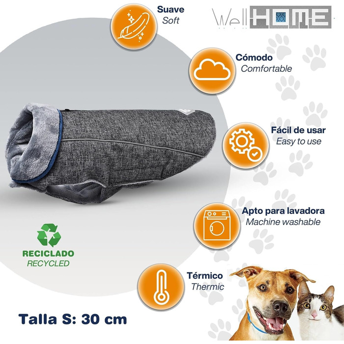 Ліжко для собак United Colors of Benetton, середнього розміру, сіре, 65 см, з поліестеру, ергономічне, для прання в машині