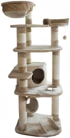 Котячий дряпак Dehner Edda 180x60x60 см, сизаль/плюш, бежевий