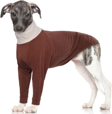 Теплий пуловер з коміром-горловиною для Whippet, Windhund та маленьких собак, теплий одяг для собак на зиму, коричневий, розмір S