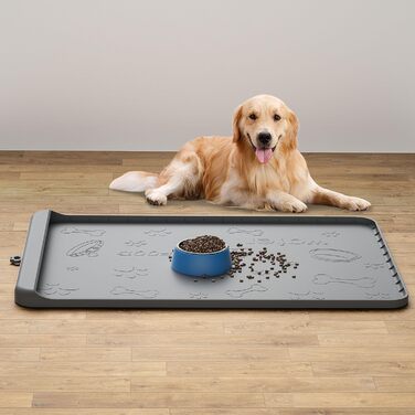 Килимок для годування собак та котів Synvion, водонепроникний, з неслизьким покриттям та високим бортиком, 91x61 см