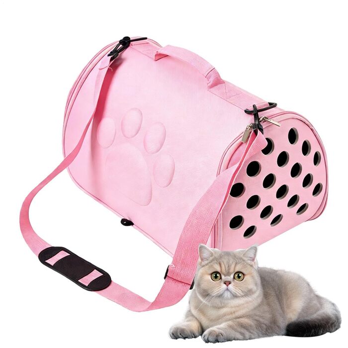 М'яка переноска для тварин - сумка-рюкзак для кота/собаки, рожева | Для прогулянок, до ветеринара, подорожей