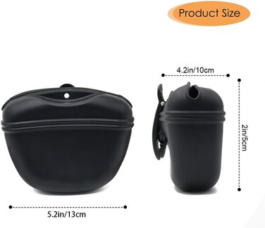 Силіконові мішечки для корму собак, магнітні - 1 шт, чорний колір