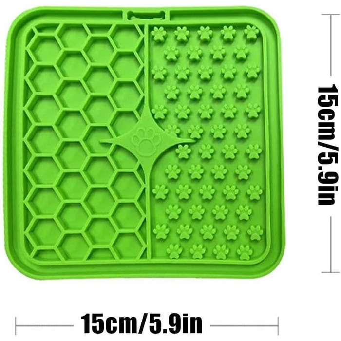 Килимок для собак та котів з присосками, повільний годівник для собак, лижучий килимок, зменшення тривоги, арахісове масло (блакитний, 15*15 см)