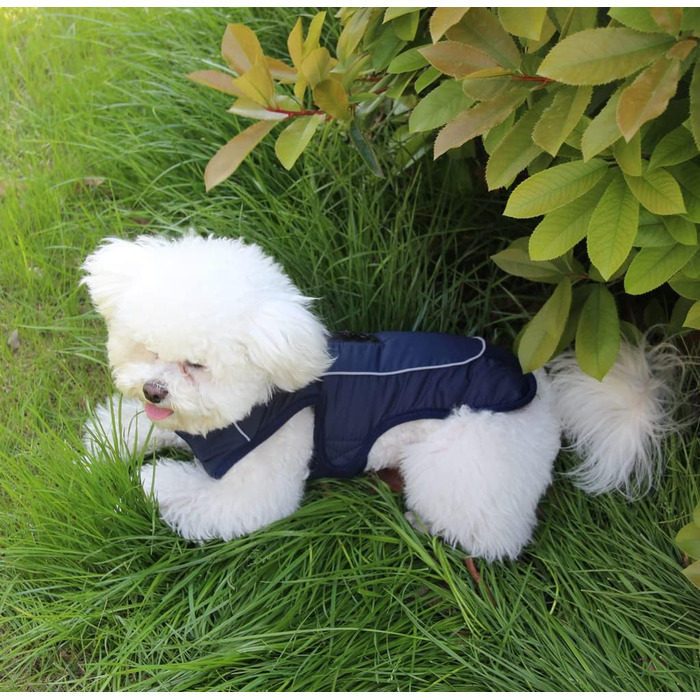 Флісова нашийникова стрічка JoyDaog для собак середніх порід, водонепроникна куртка для собак з бавовни, тепла зимова, (S, Синій)