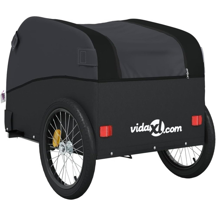 Причіп для велосипеда, причіп для собак, вантажний причіп, чорний, 30 кг, сталь, компактна упаковка, проста збірка