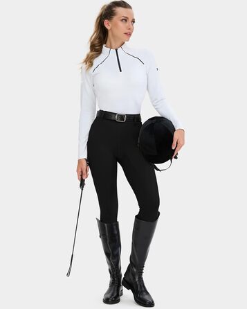 Легінси для верхової їзди HMILE жіночі з силіконовим тисненням, висока талія, еластичні, з кишенею для телефону та петлями для ременя (Чорний, XXL)