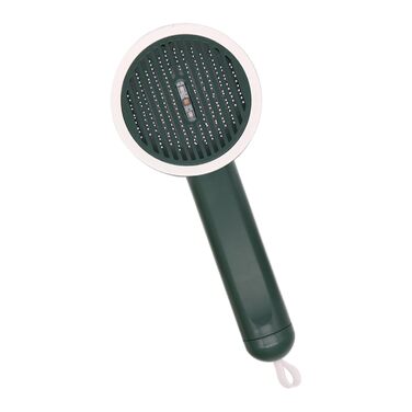 Щітка Slicker для собак та котів | Гребінець для кошенят | Ергономічна щітка з функцією UV та кнопкою випуску шерсті для щоденного догляду за тваринами, зелена