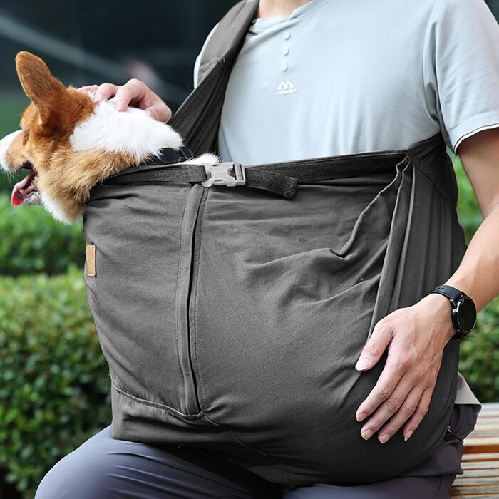 Сумка-переноска для собак – стильна сумочка з дихаючої тканини, регульований ремінь, зручна підставка, великий об'єм, м'яка підтримка | Для прогулянок