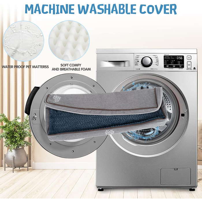 Водонепроникне лежанка для собак у коробку Vankean, знімний, пральний чохол (прохолодний та теплий), середній розмір, морської колір