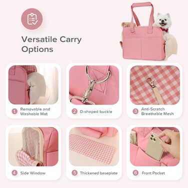 Трансформер для котів та собак, переноска для тварин, рожева, 16.5 x 7.5 x 12.5 см