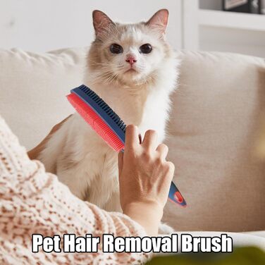 Щітка для собак для видалення шерсті, двосторонній гребінець для грумінгу, щітка для вичісування шерсті, для домашніх тварин, кроликів, кошенят, цуценят, для боротьби з випадінням шерсті, для чищення, купання, душ, червона та сіра