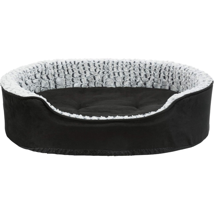 TRIXIE ортопедичне ліжко для собак Vital Lino 60×45 см чорне/сіре, з Memory Foam, для середніх порід, підтримка суглобів