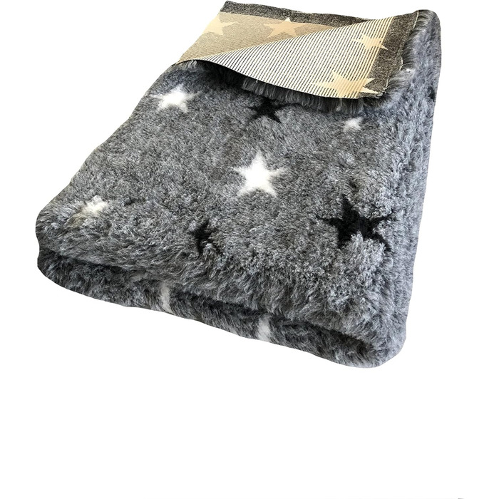 Килимок для собак Elropet Premium 30mm, неслизький, S/M/L для маленьких та великих собак, Vet Bed, найвища якість (S 80cm X 50cm, сірий зірки)