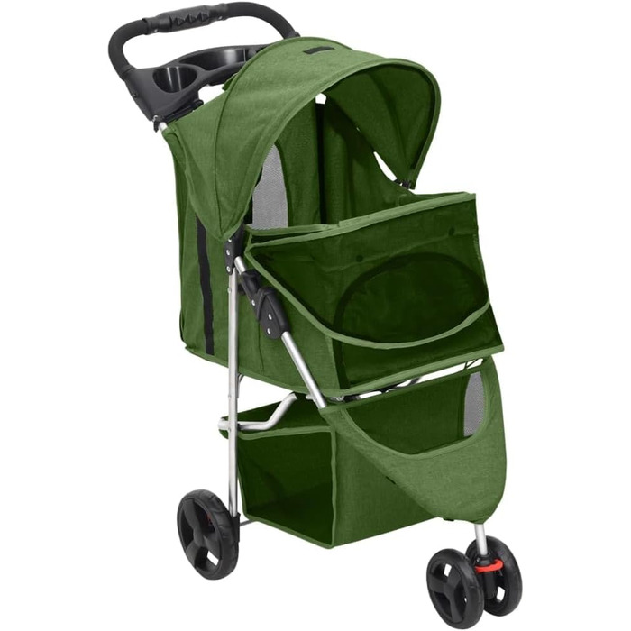 Складаний візок для собак vidaXL 80x46x98 см, оксфорд, зелений