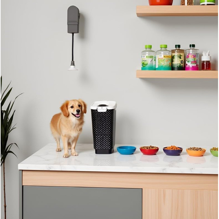 Контейнер для корму Rotho Flo 4.1л з кришкою, з безпечного пластику (PP), BPA-free, чорний