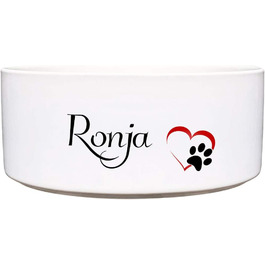 Керамічна годівниця для собак з іменем вашого улюбленця | Миска для корму та води (лапка) - 1.300 мл
