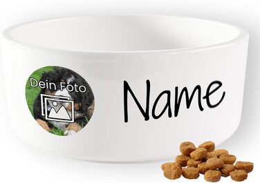 Персоналізована миска для собак GRAZDesign з фото та ім'ям, кераміка, 1л, Fressnapf, подарунок для власника собаки (модель 4, 1000мл)