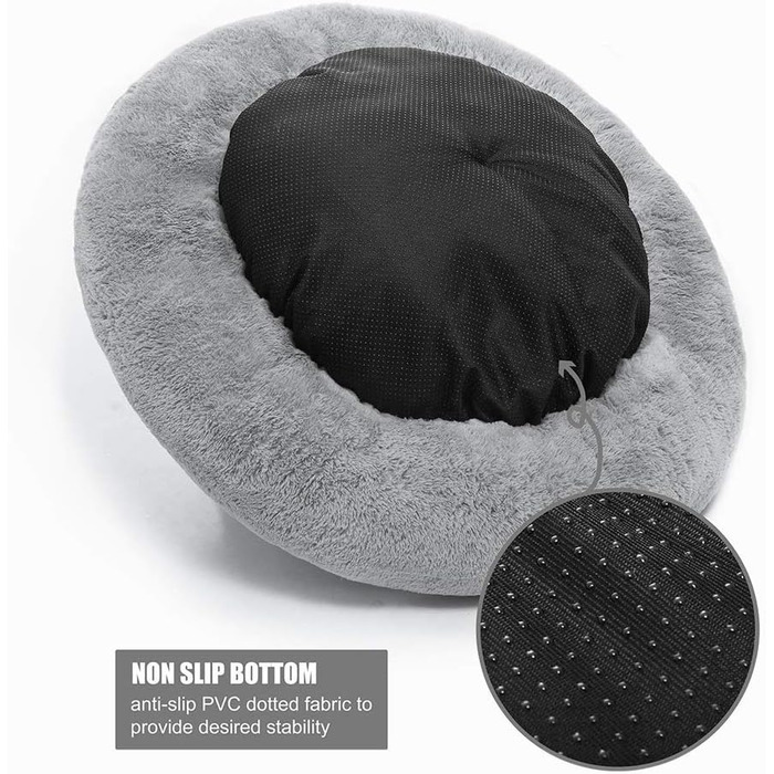 М'яке ліжко для домашніх тварин Deluxe: тепле, зручне ліжко-софа для собак та котів, 70 см, світло-сірий колір. Легко миється.