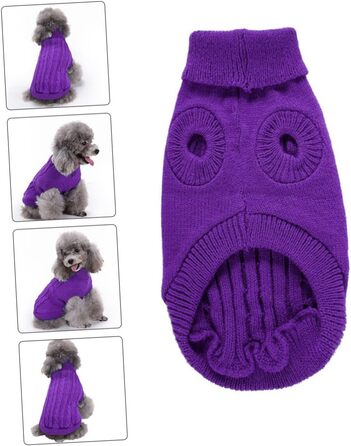Пов'язка на голову для собак POPETPOP з акрилових волокон, фіолетового кольору, тепла, для зими, миється та повторно використовується, розмір XXXL