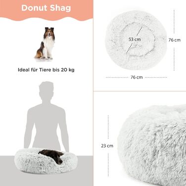 Лежак для собак Best Friends by Sheri Calming Donut, знімний чохол, машинне прання, сірий, 76x76 см, розмір M