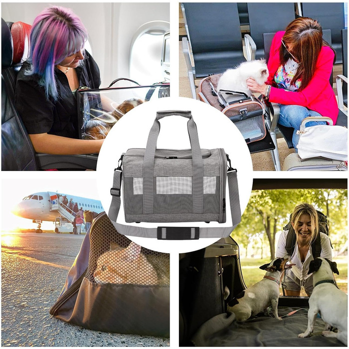 Транспортна переноска для кота/собаки, складана, з регульованим плечовим ременем