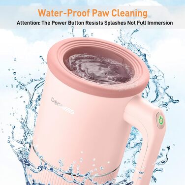 Автоматичний мийка лап для собак великих порід DOGNESS, мийка лап з силікону, Type-C, USB швидка зарядка, 360° мийка лап для собак (Рожевий)
