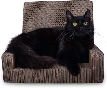 Лежак-дряпка для котів Purrfect Sofa Luxe з товстого гофрокартону, двосторонній, з котячою м'ятою