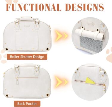 Сумка-переноска для собак та котів PetsHome, Premium-нейлон, водонепроникна, 44x26x55 см, Бежева