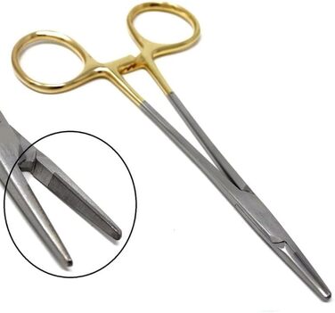 Хірургічні ножиці для перев'язки: вигнуті, з тупими кінцями, 17 см, нержавіюча сталь