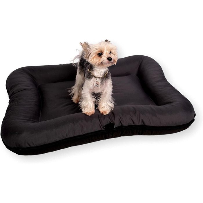 Ліжко для собак 4L Textil KLEO - великі породи, XL (130x110 см), чорний колір, з блискавкою, миється